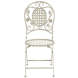 Acheter Beliani Chaise de jardin BIVIO Métal Blanc cassé