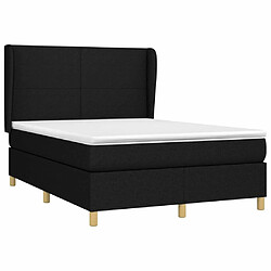 Avis Maison Chic Lit adulte- Lit + matelas,Sommier à lattes de lit avec matelas Noir 140x190 cm Tissu -GKD76856