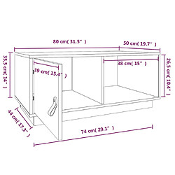 vidaXL Table basse Gris 80x50x35,5 cm Bois massif de pin pas cher