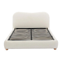 Avis Vente-Unique Lit coffre 140 x 190 cm - Tissu bouclette - Blanc + Matelas - VANARI