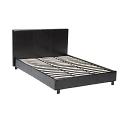 Le Quai Des Affaires Lit ATLANTA 160x200 + 1 sommier + 1 matelas CARLTON / Noir