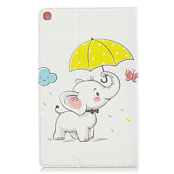 Avis Etui en PU motif imprimé avec support éléphant avec parapluie pour votre Samsung Galaxy Tab A 10.1 (2019) T510