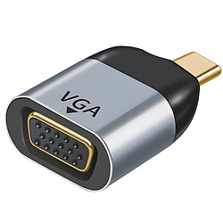 Avizar Adaptateur Vidéo USB-C Mâle vers VGA Femelle Résolution 1080p Compact Gris