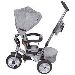 Avis HyperMotion Poussette Tobi Spiner Tricycle Évolutif pour Enfant 1 à 5ans/Design Soigné, Roues Gonflées, Repose Pieds, Poussoir Réglable, Couleur Grise