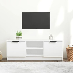 Maison Chic Meuble TV scandinave - Banc TV pour salon Blanc 102x35x36,5 cm Bois d'ingénierie -MN83322