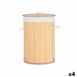 Kipit Panier à linge Naturel Métal Bambou Bois MDF 48 L 37 x 50 x 37 cm (4 Unités)