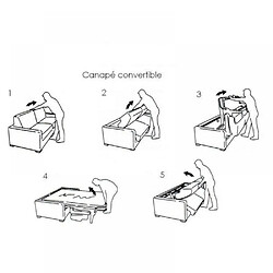 Inside 75 Canapé lit 3-4 places MASTER convertible EXPRESS 160 cm polyuréthane Taupe MATELAS 18 CM INCLUS pas cher