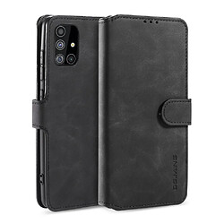 Etui en PU style rétro avec support noir pour votre Samsung Galaxy A51 5G SM-A516