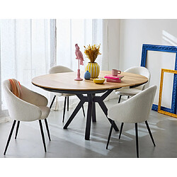 Lisa Design Pampa - table à manger ronde extensible - bois et noir - 4 à 6 personnes Pampa - table à manger ronde extensible - bois et noir - 4 à 6 personnes - Noir / Bois