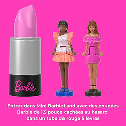 BARBIE Coffret Mini BarbieLand 6 rouge a levres avec mini poupées - JBD26 pas cher