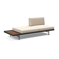 Inside 75 INNOVATION LIVING Canapé design PURI convertible lit 195*80 cm tissu Argus Natural avec table noyer