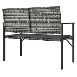 Maison Chic Banc de jardin à 2 places | Banquette de jardin | Chaise Relax avec coussin gris résine tressée -MN76640 pas cher