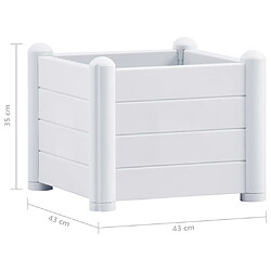 Acheter vidaXL Lit surélevé de jardin PP Blanc 43x43x35 cm