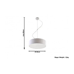 Luminaire Center Suspension ARENA PVC blanc 2 ampoules pas cher