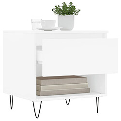 Avis vidaXL Tables basses 2 pcs blanc 50x46x50 cm bois d'ingénierie