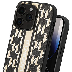 Acheter Karl Lagerfeld Coque pour iPhone 14 Pro Dos Cuir Vegan Bords Rehaussés Noir