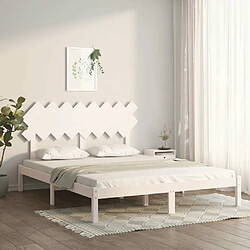 Maison Chic Lit adulte - Lit simple Cadre de lit,Structure du lit Contemporain Blanc 160x200 cm Bois massif -MN58480