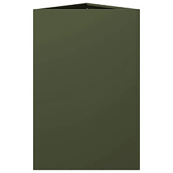 Acheter vidaXL Jardinière vert olive triangulaire 50x43x75 cm acier