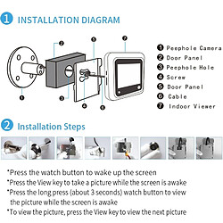 Wewoo Interphone vidéo 2.4 pouces écran 2.0MP caméra de sécurité pas déranger Peephole Viewer, carte de soutien TF pas cher