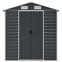 Helloshop26 Abri de jardin cabane cabanon maison de stockage remise extérieur hangar outils robuste 191 x 810 x 198 cm acier galvanisé anthracite 02_0022191