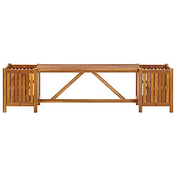 Avis vidaXL Banc de jardin avec 2 jardinières 150x30x40 cm Bois d'acacia