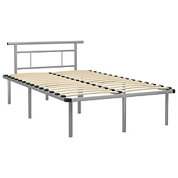 Maison Chic Lit adulte - Lit simple Cadre de lit,Structure du lit Contemporain Gris Métal 120x200 cm -MN72574