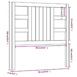 vidaXL Tête de lit Blanc 96x4x100 cm Bois massif de pin pas cher