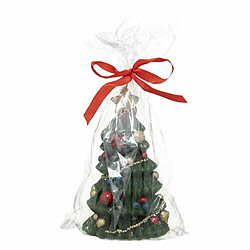 Bougie Déco Sapin Soir de Noël 15cm Vert