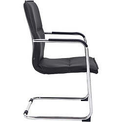 Avis Decoshop26 Chaise de bureau fauteuil visiteur avec accoudoirs en PVC noir et métal 10_0001923