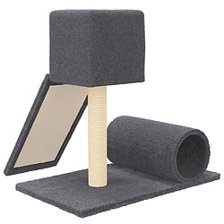 Acheter Helloshop26 Arbre à chat meuble tour grimper jouet grattage grattoir escalade plateforme avec griffoir en sisal foncé 59 cm gris 02_0022443