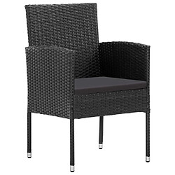 Acheter Salle à dîner de jardin 7 pcs,Table et chaise à manger Résine tressée Noir -MN84803