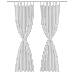 vidaXL 2 pcs Rideau à Passant Micro Satin Blanc 140 x 175 cm