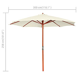 vidaXL Parasol 300x258 cm Blanc sable pas cher