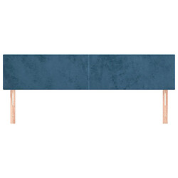 Avis Maison Chic Lot de 2 Têtes de lit design Bleu pour chambre - Décoration de lit foncé 80x5x78/88 cm Velours -MN33937