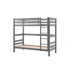 Vipack Lit Enfant Superposé Hauteur 180 Pino 90x200cm Gris 