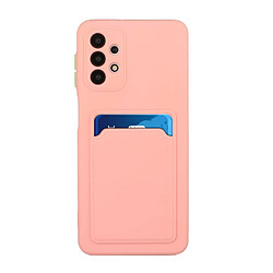 Coque en TPU Flexible bien protégé avec porte-carte rose pour votre Samsung Galaxy A32 5G