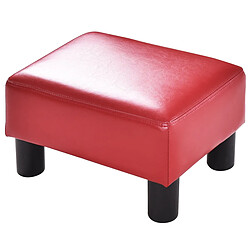 Helloshop26 Tabouret repose-pieds cube pouf repose-pieds cube siège en pu avec pieds 40 x 30 x 24 cm charge 80 kg rouge 20_0006572