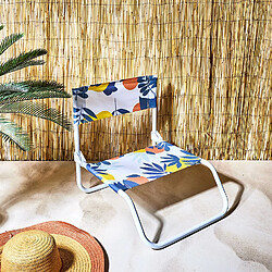 Toilinux Lot de 2 Chaises de plage pliante Rio - Bleu, Orange et Jaune