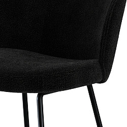 Avis Rendez Vous Deco Chaise de bar Groom en tissu bouclé noir 66 cm (lot de 2)