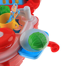 Jeu de rôle de cuisine Kit de jeu de simulation de jouets pour enfant avec étui portable rouge