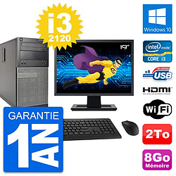 PC Tour Dell 390 MT Ecran 19" i3-2120 RAM 8Go Disque 2To HDMI Windows 10 Wifi - Occasion