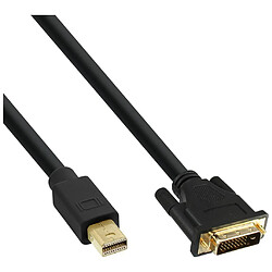 Câble Inline® Mini DisplayPort mâle vers DVI-D 24 + 1 mâle, noir / or, 1,5 m