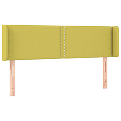 vidaXL Tête de lit avec oreilles Vert 147x16x78/88 cm Tissu