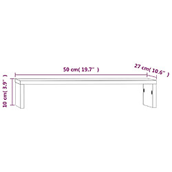 vidaXL Support pour moniteur 50x27x10 cm Bois de pin solide pas cher