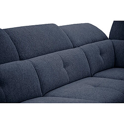 Courtois Laville Canapé d'angle droit Avena 5 places relax électrique tissu bleu foncé pas cher