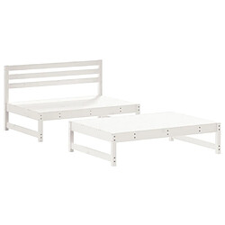 vidaXL Salon de jardin 2 pcs blanc bois de pin massif