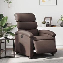 vidaXL Fauteuil inclinable électrique Marron Similicuir