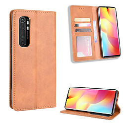 Etui en PU auto-absorbé rétro marron pour votre Xiaomi Mi Note 10 Lite