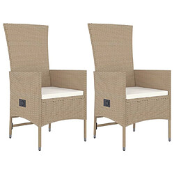 Acheter Ensemble salle à manger de jardin 3 pcs,Table et chaise à dîner d'extérieur Beige poly rotin -MN83867