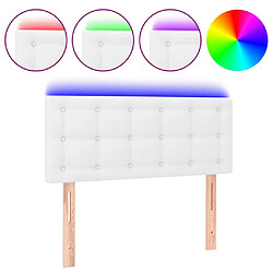 Maison Chic Tête de lit scandinave à LED,meuble de chambre Blanc 100x5x78/88 cm Similicuir -MN97007